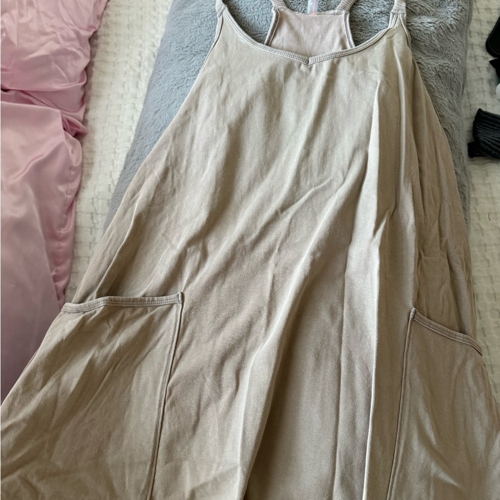 Casual Beige Sleeveless Romper- Free People
